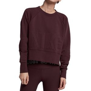 NIKE embossed logo cropped sweatshirt EUC